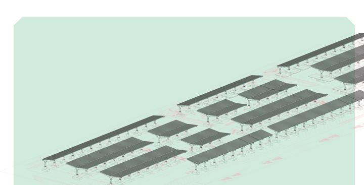 Nadstrešnice parkirališta sa sunčanom elektranom MASS Solar 1 (800 kW), Međunarodna zračna luka Sarajevo