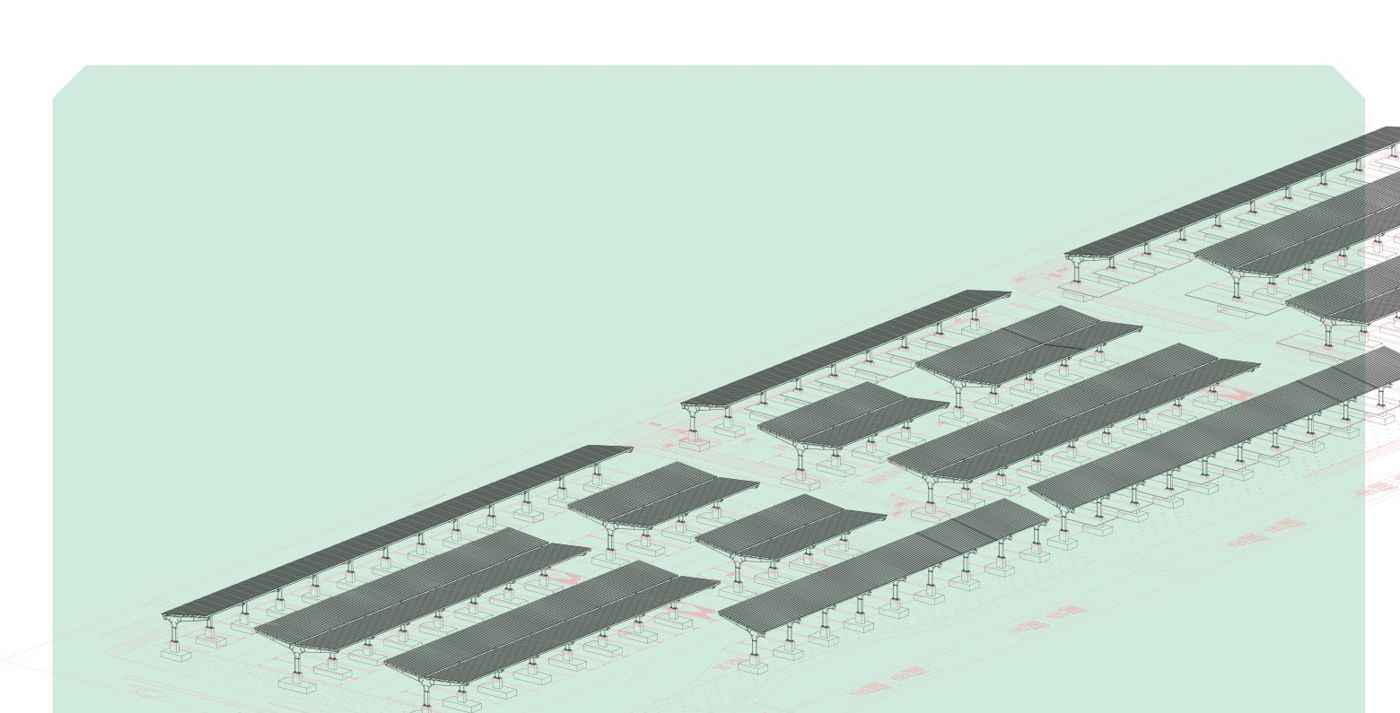 Nadstrešnice parkirališta sa sunčanom elektranom MASS Solar 1 (800 kW)