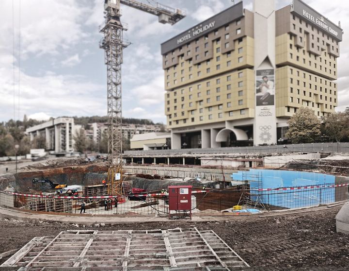 Zaštitna konstrukcija građevne jame kongresnog centra, Marijin Dvor, Sarajevo